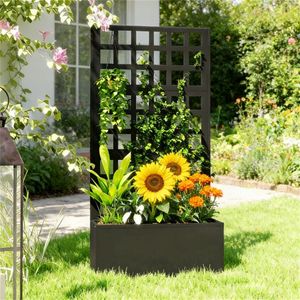 Jardinera Elevada Negra y Estante para Plantas, Producto Duradero de Cercas, Enrejados y Puertas - Product Image 4