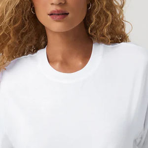 Camiseta de algodón de alta calidad para mujer, estilo casual, lisa, para impresión y diseño, corte holgado, precio de fábrica para distribución mayorista. - Product Image 2