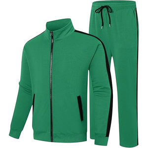 Conjunto Deportivo Morado Unisex, Cierre de Cremallera Completo, Bolsillos Laterales, Transpirable, Ropa Casual de Otoño, Corte Regular - Product Image 2