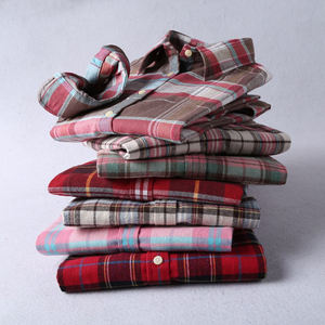 T-shirt personnalisé à manches longues pour homme, imprimé numérique, motif quadrillé rouge et noir, écologique, col rond, impression photo, polyester/coton, délavage à l'acide - Product Image 4