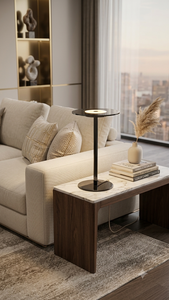 Modern Minimalist Desk Lamp Metal Base Glass <b>Shade</b> <b>Black</b> Color Warm White LED <b>Light</b> 2700K Indoor Bedroom Use Lumetal Vietnam - Product Image 4
