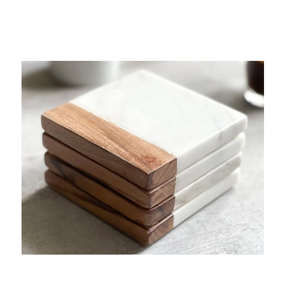 <b>Marble</b> <b>Coaster</b> Mats Pads Flower Design White Stone Housewarming for Table Use Stylish <b>Marble</b> <b>Coaster</b> Top Price - Product Image 3