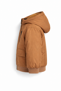 Chaqueta de invierno con capucha para niños Adventure Rust, forro polar cálido, con cremallera, ropa exterior informal, cálida, cómoda y duradera para el día a día - Product Image 2