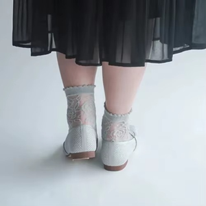 Calcetines tobilleros de malla transpirable para mujer, con logotipo personalizado de moda al por mayor, para verano. - Product Image 6