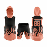 Maillot de compression sans manches à capuche personnalisé pour les matchs de la Ligue 7v7 2026, sublimation, uniforme de sport respirant et à séchage rapide, grandes tailles