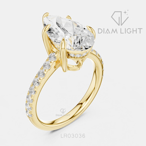 3.30CT Pear Cut Lab Grown Diamond Engagement Anniversary <b>Ring</b> in 14K White Gold F+ Color VS+ Clarity Pave <b>Ring</b> IGI Certified - Product Image 4