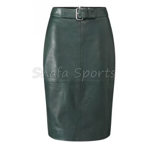 Jupe longue fendue en similicuir unie taille haute pour femme avec fermeture éclair – Collection Automne Hiver – Grande Vente - Product Image 3