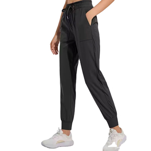 Pantalones Harem de Maternidad de Cintura Alta Negros, Largos hasta el Tobillo, con Cintura Elástica, Tejido Casual de Poliéster Transpirable, con Bolsillos, para Invierno, Color Liso - Product Image 4