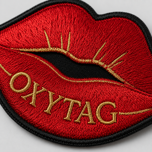 Patch brodé Oxytag rouge pour lèvres, appliqué thermocollant, forme irrégulière, en feutre non tissé, patch décoratif, prix abordable, OEM - Product Image 6