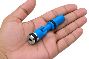 Connecteur pneumatique bleu à raccord rapide, composant de perçage en acier usiné CNC/acier inoxydable pour équipement d'automatisation de la usinage - Product Image 4