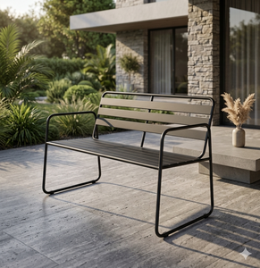Waterproof Outdoor Garden Dining <b>Bench</b> Rust-Preventing Double Chair Corrosion Resistance <b>Metal</b> Frame Furniture Lumetal Vietnam - Product Image 2