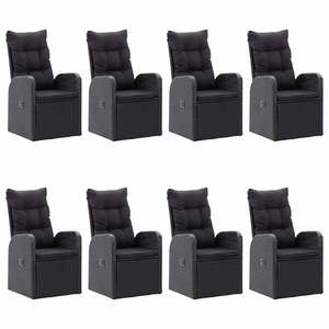 ชุดโต๊ะรับประทานอาหารพร้อมที่วางแขนปรับได้ขนาดใหญ่ ทำจากไม้กระถินเทศสีดำล้วน สำหรับใช้ในสวน - Product Image 4