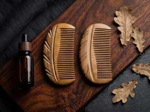 Carved Wooden Comb Leaf Shape Comb Design Handmade <b>Beard</b> Styling Comb Natural Hair <b>Care</b> Tool for Daily Use - Product Image 2