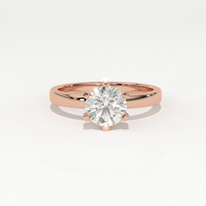 Aarinya Vintage IGI Certified Architectural Classic Lab-Grown Diamond 14K Gold Pure Crown-Set Brilliant 6-Prong Solitaire - Product Image 3