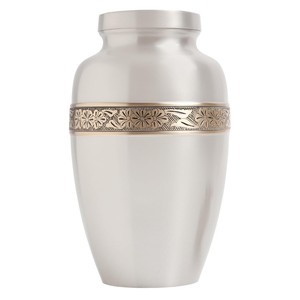 Handcrafted Silver Brass Cremation Urn For Human Ashes Adult Engraved Funeral Burial Urn With Velvet Bag Funeral <b>Memorial</b> Urn - Product Image 3