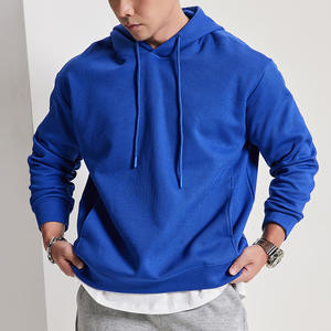 Sweat à capuche d'hiver personnalisé de haute qualité, en molleton épais 330 g/m² polyester/coton, coupe ample, pour hommes, grandes tailles, décontracté - Product Image 5