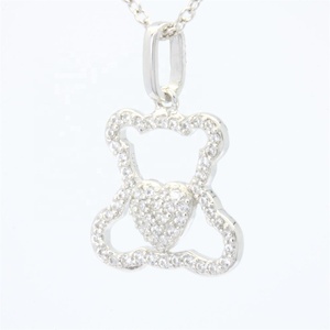 Populaire en gros bijoux fins en argent Sterling 925 pendentif en argent collier pour cadeau petite amie ours collier bijoux en argent - Product Image 2
