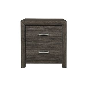 Contemporary Design 1pc Dark Gray Finish Nightstand with <b>Chrome</b> Tone Handles Bed <b>Side</b> <b>Table</b> for Bedroom Furniture - Product Image 2