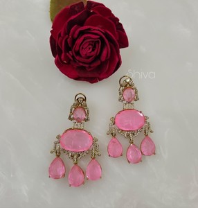 Pendientes Colgantes de Cuarzo Chapados en Oro Vintage con Diseño de Cristal Brillante en Forma de Lágrima de Diamante, Joyería de Boda para Mujer - Product Image 1
