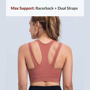 สปอร์ตบราสีชมพูสนิมสุดหรู ซิปด้านหน้า รองรับแรงกระแทกสูง เหมาะสำหรับไลฟ์สไตล์แอคทีฟและการออกกำลังกายในยิม - Product Image 3
