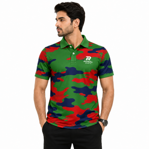 Polo pour homme à motif personnalisé, en polyester et élasthanne, taille US, coupe confortable, vêtements de golf, vêtements pour homme - Product Image 3