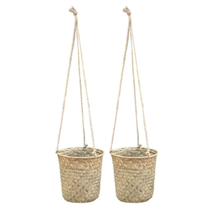 Macetas de Almacenamiento de Mimbre de Estilo Retro, Hechas a Mano en Vietnam, Ecológicas, con Asas - Product Image 1