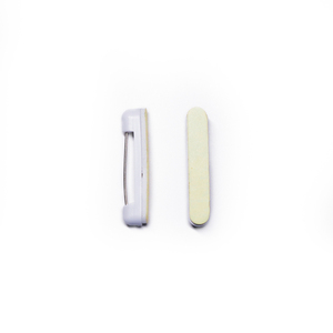 Clip with Safety Pin Embroidered <b>PVC</b> Durable 32mm Grey <b>Adhesive</b> for Badge Use or Card Holder Use - Product Image 1