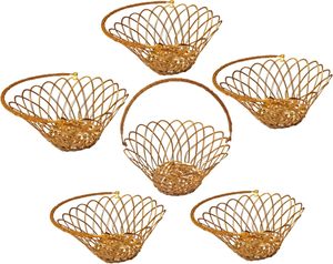 Cesta Redonda Dorada Sahagun para Regalos de Boda, Cesta Decorativa para Regalos de Inauguración de Casa - Product Image 4