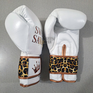 Custom Leather Boxing Gloves 16 oz MMA Training Gloves Adjustable Wrist <b>Strap</b> Breathable Waterproof for Martial Arts - Product Image 5