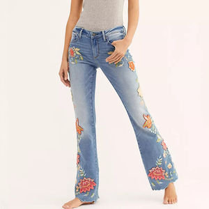 HAMIO SPORTS Jeans de mezclilla de cintura alta para mujer, impermeables, de pierna ancha, con efecto levanta glúteos, mezcla de poliéster/algodón, casuales de invierno, de longitud completa - Product Image 3