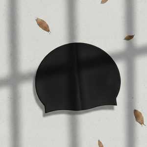 Jack and Jill Black Swim Cap <b>Silicone</b> <b>Waterproof</b> Stretchy Comfortable Unisex Swimming Pool Training Hat - Product Image 4