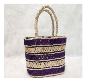 Bolso de mano de fibra de plátano tejido a mano, estilo malla natural, de alta calidad, ligero, ecológico, reutilizable, estilo bohemio. - Product Image 4