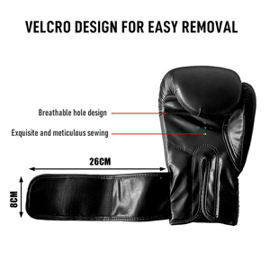 Guantes de Boxeo de Cuero Genuino con Logotipo Personalizado para Entrenamiento de Boxeo, Negros y Rojos, 12oz 14oz, Duraderos y Personalizados - Product Image 3