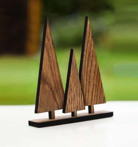 Wooden Christmas <b>Tree</b> Decoration Set of 3 Wooden Christmas Table Decoration - Product Image 2