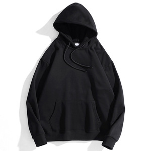 เสื้อฮู้ดดี้คุณภาพสูง 350gsm ผ้าฟลีซหนานุ่ม ทรงหลวมไหล่ตก ไม่มีเชือกผูก ไซส์ใหญ่พิเศษสำหรับผู้ชาย - Product Image 1