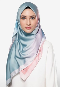 Custom Square Satin Plain Hijab Solid Color Peach <b>Head</b> <b>Wrap</b> Spring Summer Wear OEM ODM Textile Manufacturer India - Product Image 6