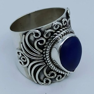 <b>Lapis</b> <b>Lazuli</b> <b>Ring</b> 925 Sterling Silver Handmade Boho Statement Promise Jewelry for Women Natural Pear Shape Gemstone Jewelry - Product Image 1