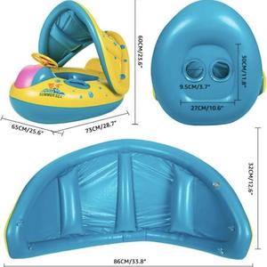 Flotador Inflable para Bebé con Toldo y Volante – Asiento Flotante para Niños Pequeños con Protección Solar - Product Image 3
