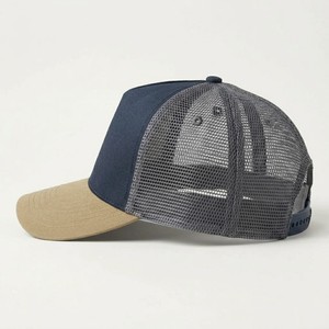 Unisex <b>Navy</b> and Khaki Trucker Cap Breathable Mesh Snapback <b>Hat</b> Casual Outdoor Baseball Cap Adjustable Streetwear Fashion - Product Image 6