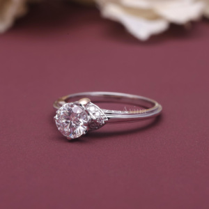 Bague de fiançailles en diamant cultivé en laboratoire certifié IGI, or 9 carats bicolore, diamant rond brillant, solitaire pour femme - Product Image 6