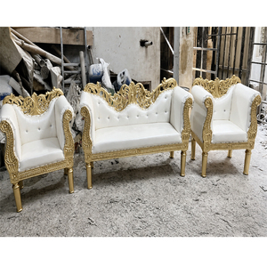Stylish Hand Carved Sofa Set for <b>Wedding</b> Stage Stylish ReceptionStage Furniture for Sale Exclusive <b>Wedding</b> Hand Carved Furniture - Product Image 1