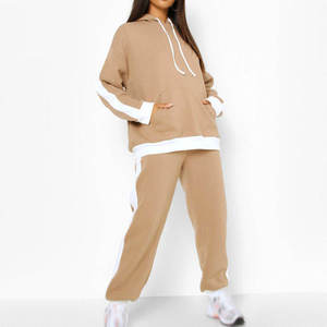 Conjunto Deportivo de Invierno para Mujer, 2 Piezas, Color Liso, Ecológico, de Felpa, Personalizable, Casual, 100% Algodón - Product Image 4