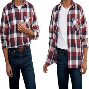 Camisa de Franela para Hombre al Por Mayor, Tejida, Antiarrugas, Ecológica, Transpirable, Cómoda, Informal, de Alta Calidad para Adultos - Product Image 4