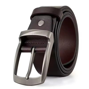Ceintures en cuir pleine fleur de qualité supérieure pour hommes, ceintures décontractées classiques pour le travail et les occasions formelles avec boucle à ardillon en alliage - Product Image 2
