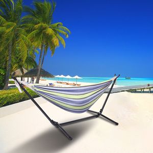 Free Shipping YJ Home/Outdoor Backyard Garden <b>Camp</b> Sleep <b>Hammock</b> Swing <b>Chair</b> with Steel Frame Stand - Product Image 2