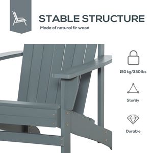 Sedia Adirondack Oversize Grigio Scuro con Portabicchieri per Uso Esterno, Falò, Portico, Patio o Giardino - Product Image 6
