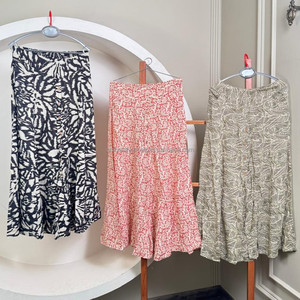 2025 venta al por mayor primavera elegante transpirable Casual Color sólido cintura alta viscosa Midi longitud faldas de las mujeres con descuento Popular - Product Image 5