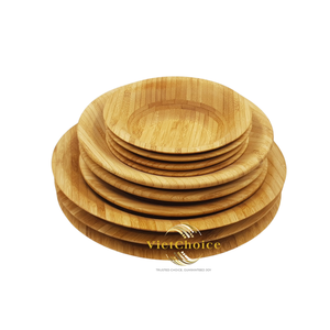 Assiette en bambou écologique, vaisselle naturelle réutilisable pour la maison et la restauration - Product Image 3
