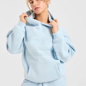 เสื้อฮู้ดดี้สีพื้นระบายอากาศได้ดีสำหรับผู้หญิง ออกแบบเองได้ ใช้กลางแจ้ง ทรงโอเวอร์ไซส์ เสื้อฮู้ดดี้ระบายอากาศได้ดีสำหรับผู้หญิงทรงโอเวอร์ไซส์ - Product Image 4