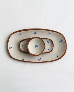 Round <b>Ceramic</b> <b>Plate</b> With Strawberry Pattern Handpainted Flat Dish Cute Design Green Checkered Background - Product Image 2